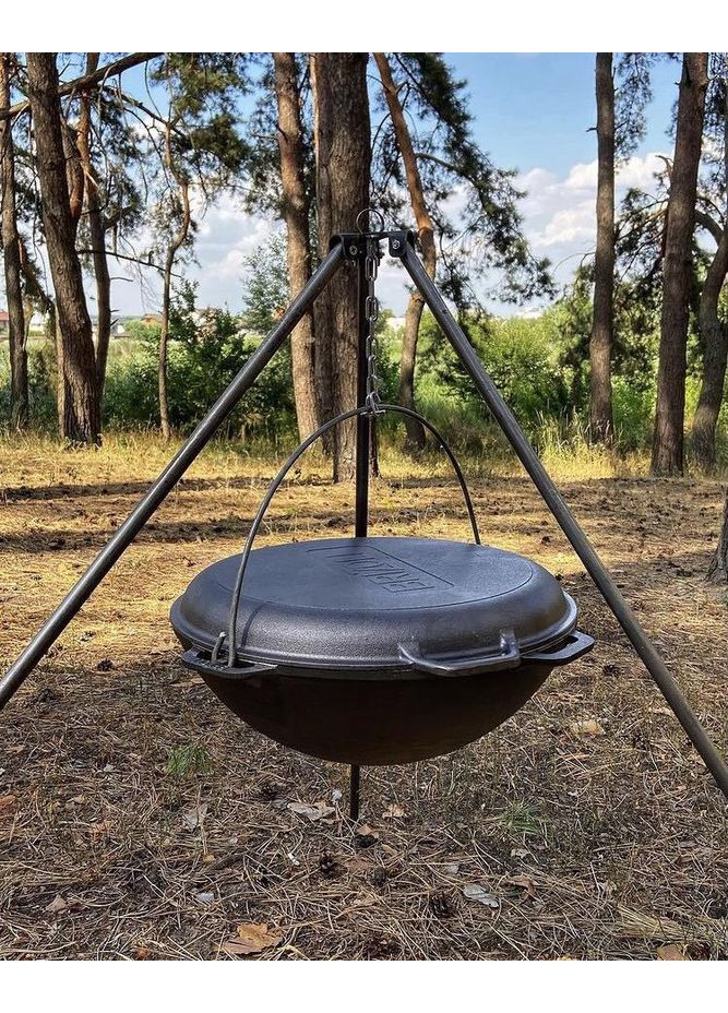 Казан чавунний азіатський з кришкою-сковородою гриль 15 л Brizoll (370616609)