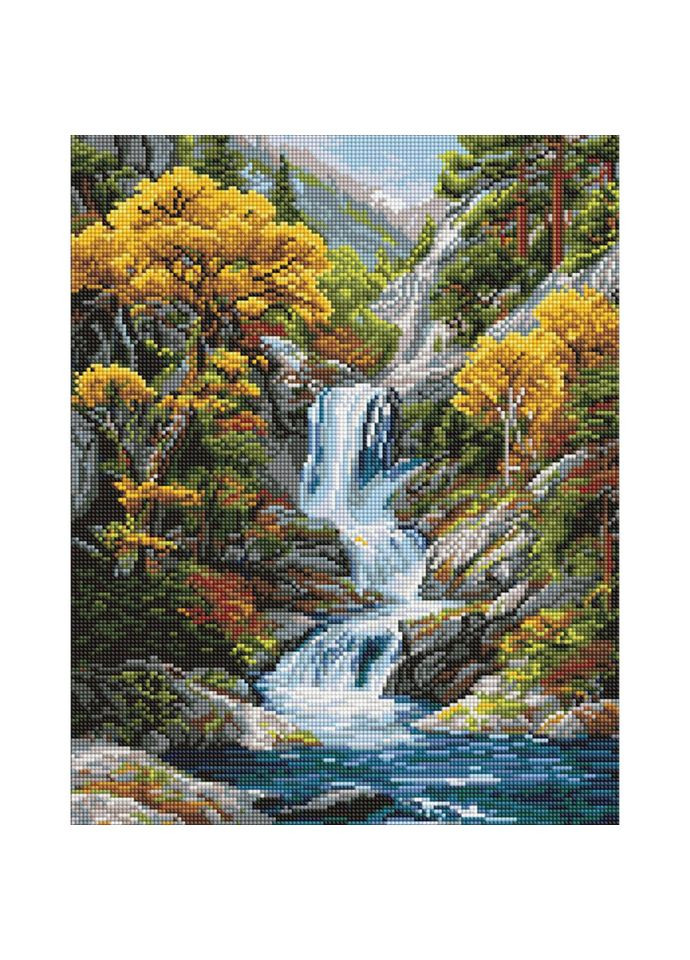 Алмазная мозаика "Под водопадом осени" AMO20004, IDEYKA (366669436)