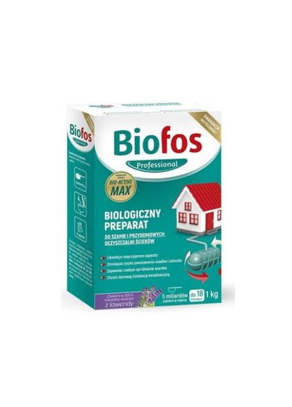 Средство для септиков и выгребных ям Professional лаванда с пробиотиком, 1 кг Biofos (282847712)