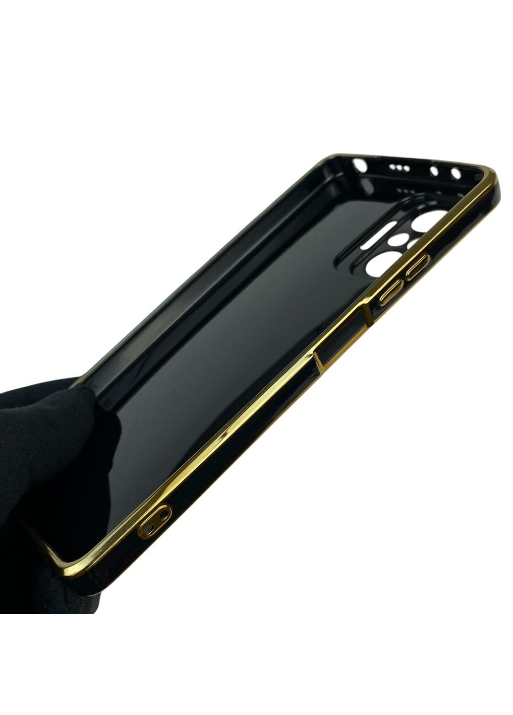 Чехол для Redmi Note 10 Pro 4G с кольцом MagSafe с золотой окантовкой на редми нот 10 про черный gs1 Xiaomi (366234187)