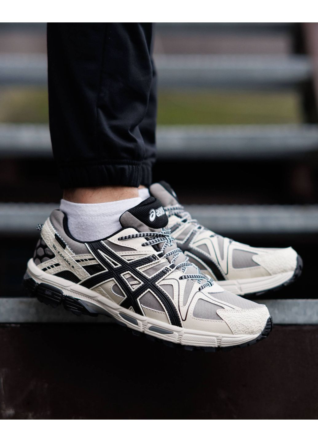 Бежеві Зимовий чоловічі кросівки зимові asics No Brand Gel Kahana 8 Gore-Tex White Black