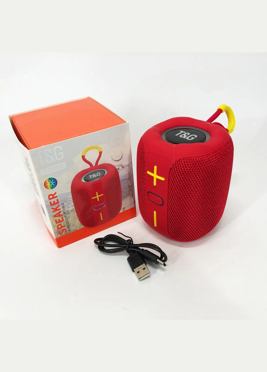Портативна Bluetooth колонка TG658 8W з RGB підсвічуванням, колонка для вечірки. Колір: червоний No Brand (389156566)