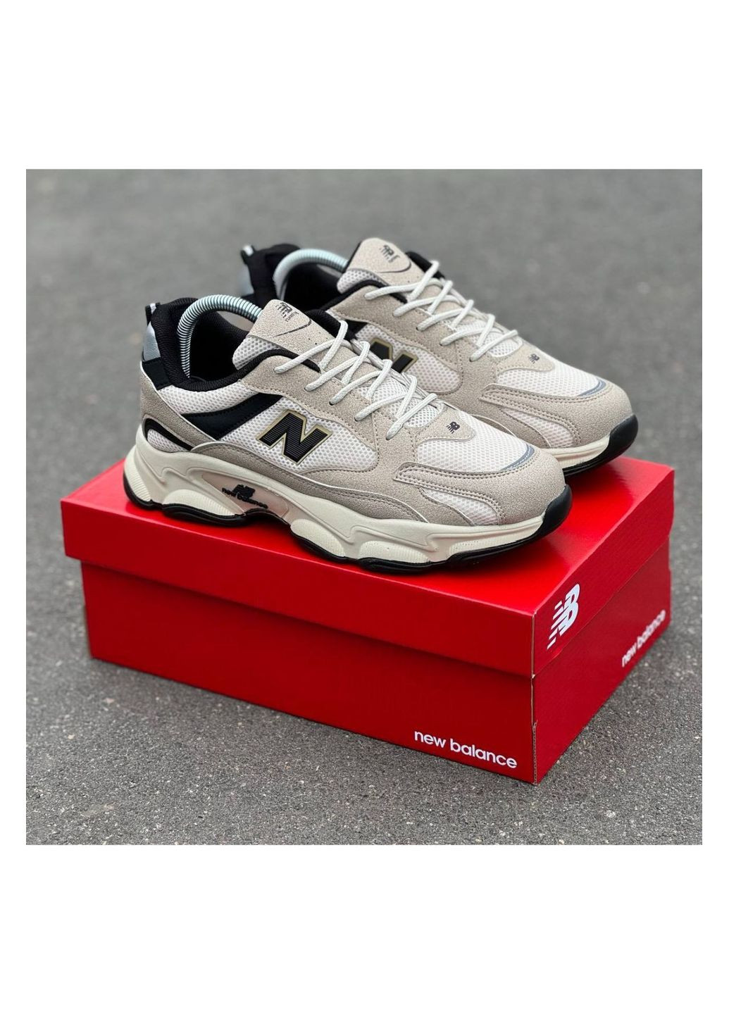 Бежевые демисезонные мужские кроссовки No Brand