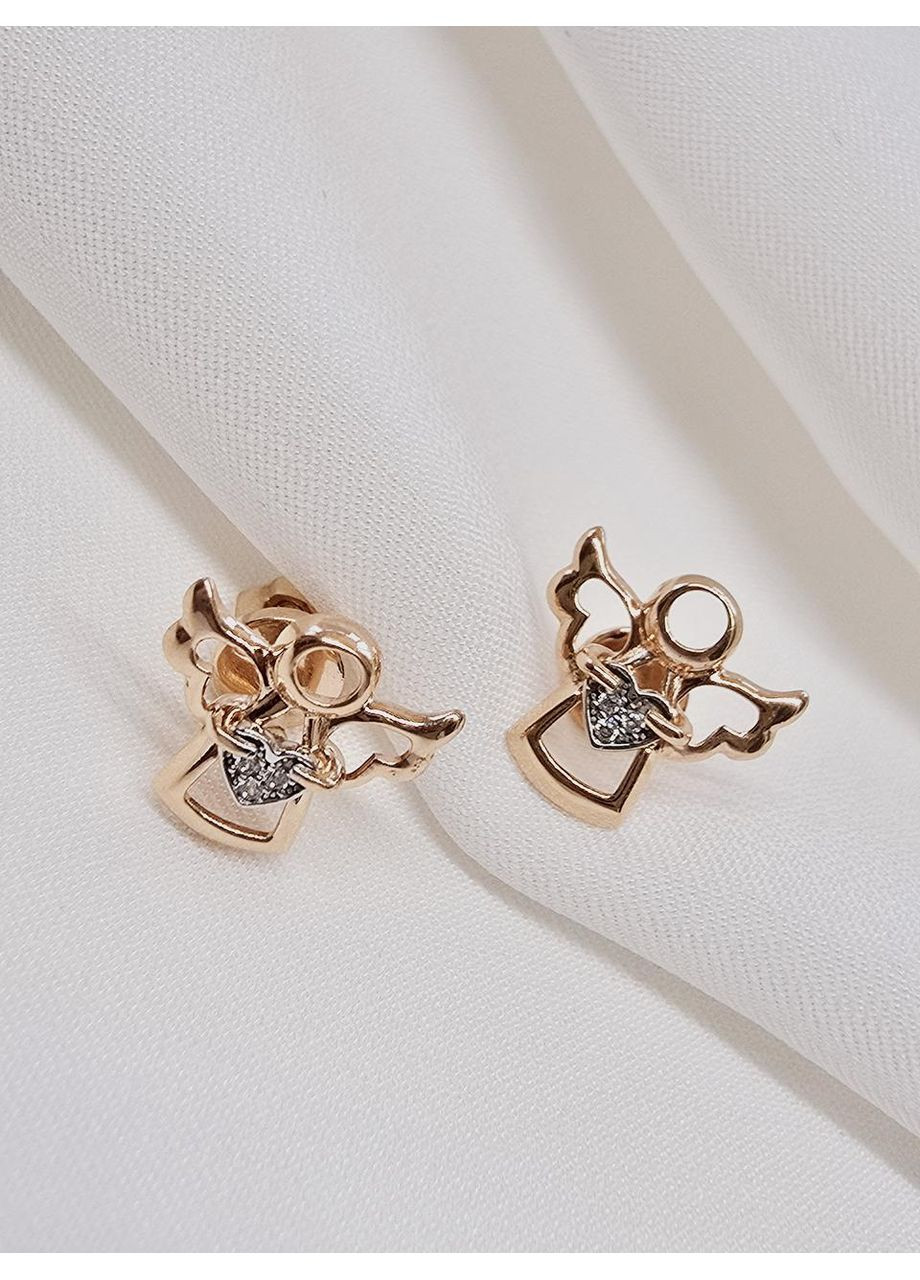 Золотые серьги-гвоздики «Ангелики» Столичная ювелирная фабрика 110582-1с Столична Ювелірна Фабрика (355795884)