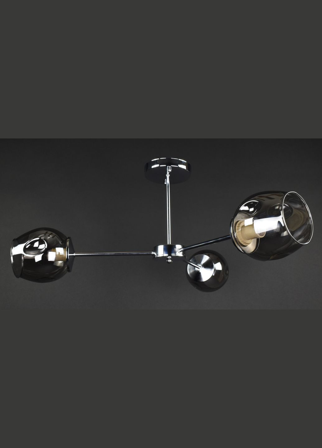 Люстра потолочная на 3 лампочки 27290 Хром 30х67х67 см. Sunnysky (364754694)