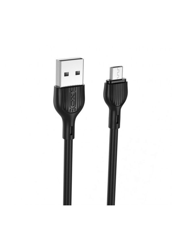 Кабель USB NB200 2.1A Quick Charge Micro 2m прогумований black XO (322706640)
