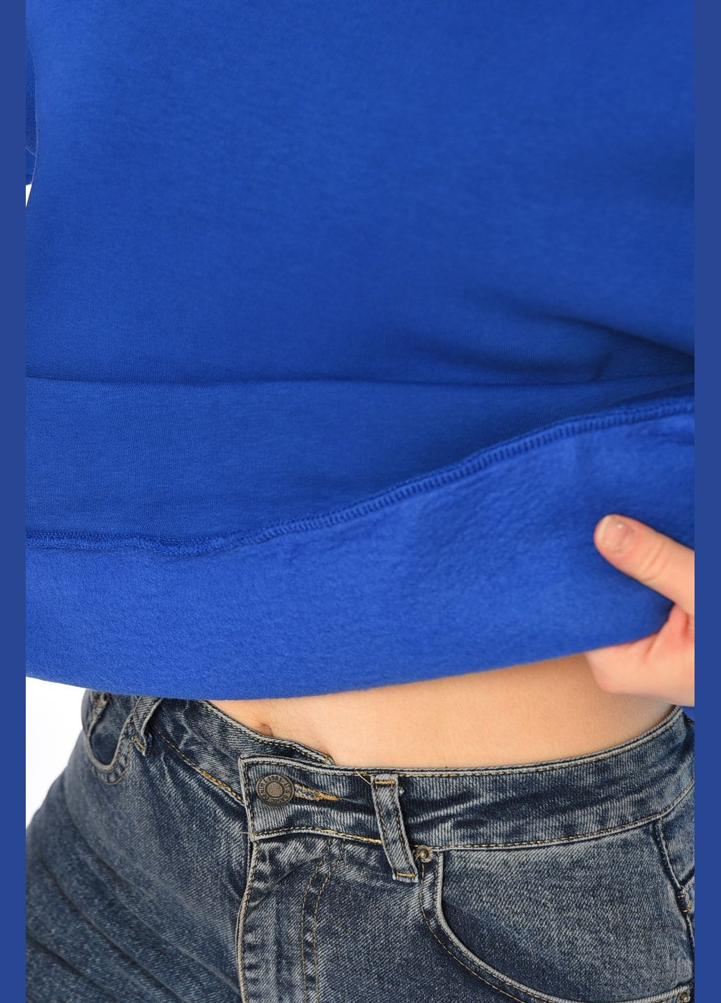 Худі жіноче на флісі синього кольору Let's Shop (315069634)