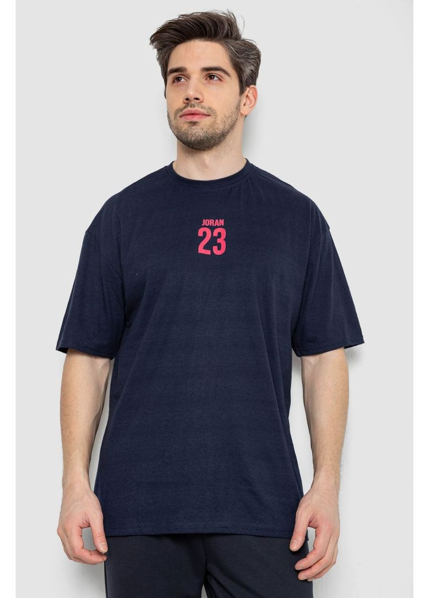 Темно-синя футболка чоловіча з принтом,, 244r7024 Andi