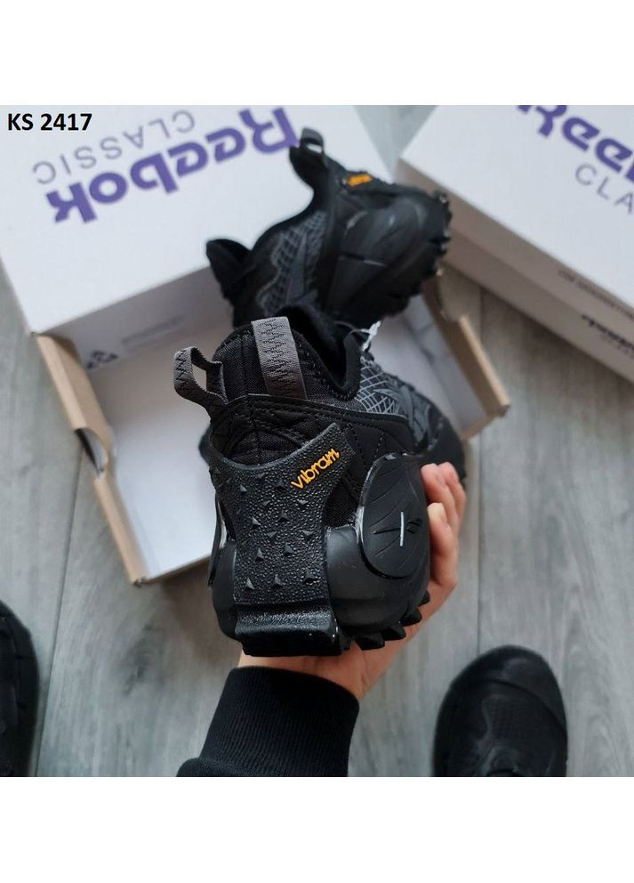 Черные демисезонные кроссовки мужские reebok zig kinetica 2.5 edge black gray рибок зиг кинетика No Brand