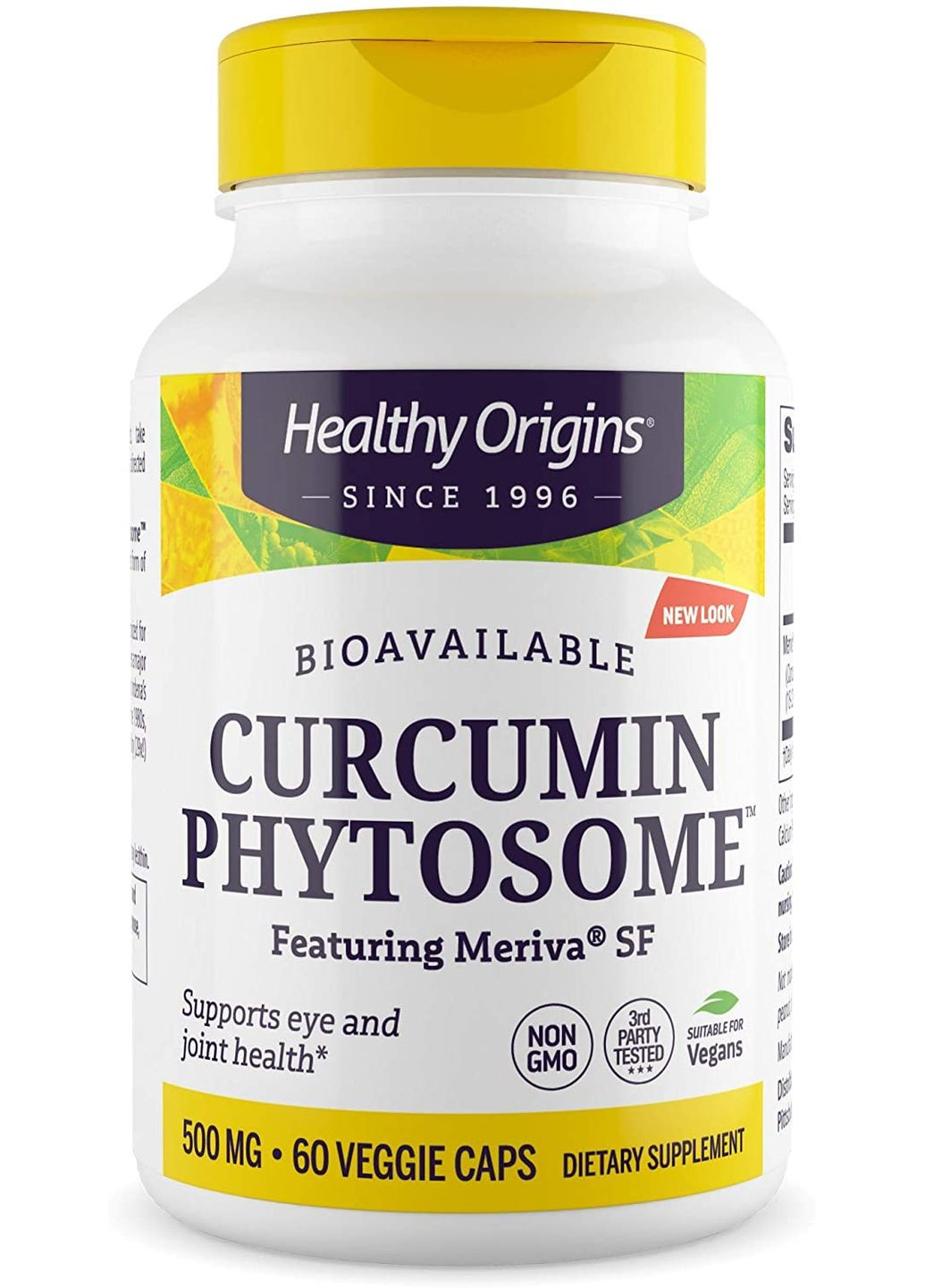 Куркумин, Curcumin Phytosome,, фитосомы куркумина с участием Meriva SF, 500 мг, 60 вегетарианских капсул Healthy Origins (362370927)