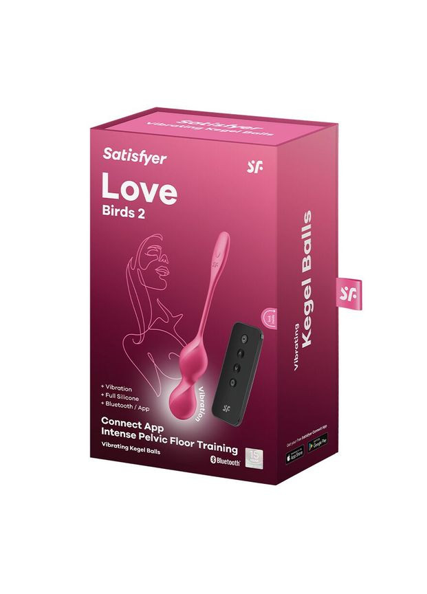 Вагінальні смарт-кульки з вібрацією Love Birds 2 Connect App Red, 86 г, пульт ДК - CherryLove Satisfyer (332209465)