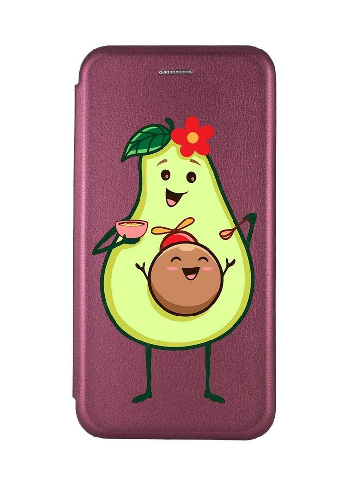 Чохол-книжка з малюнком для Xiaomi Redmi Note 4/ Note 4X Бордовий:: Малюк Авокадо (принт 309) Creative (360697815)