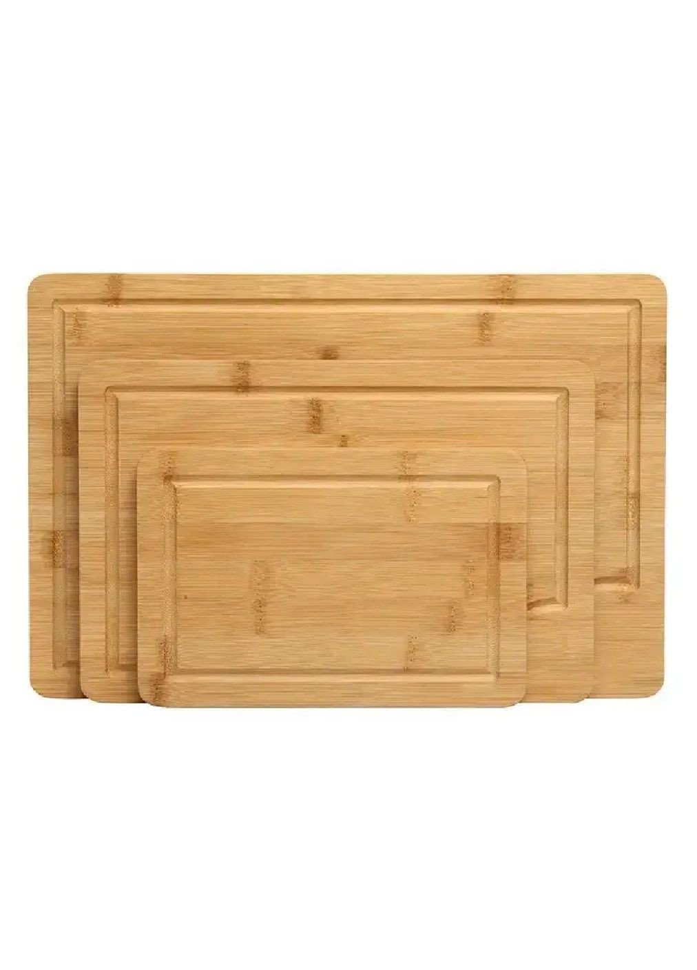 Набір комплект дерев'яних бамбукових обробних дощок трьох розмірів для нарізки сервірування продуктів (479712-Prob) Unbranded (322895702)