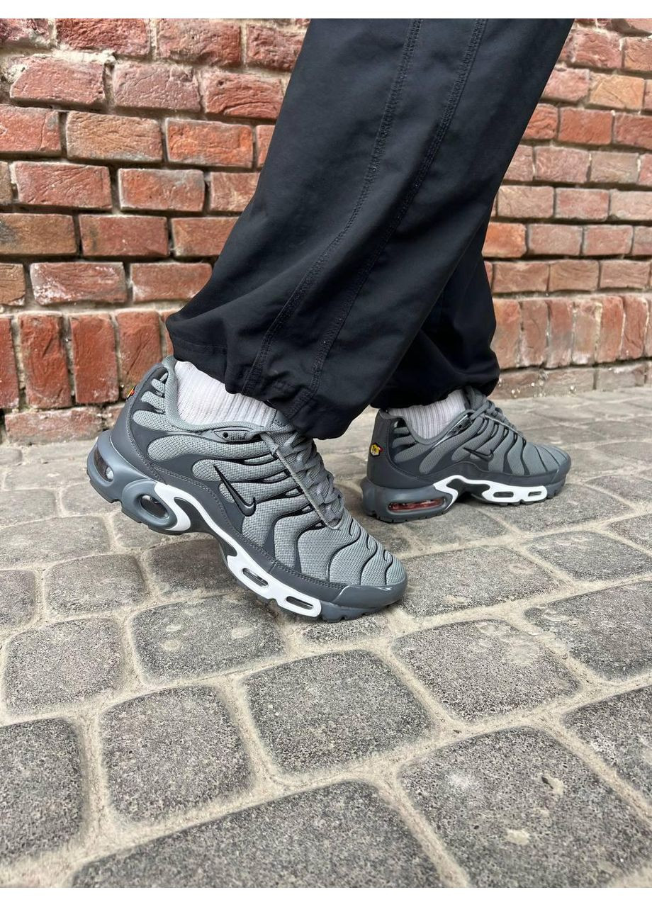 Сірі Осінні кросівки чоловічі nike air max plus tn grey white найк аір макс тн плюс No Brand