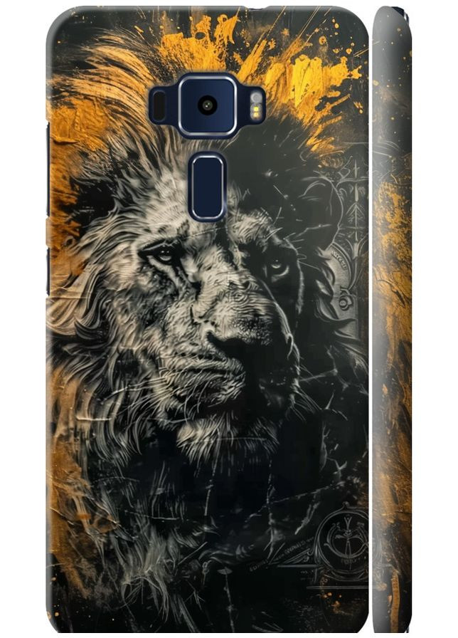 3D пластиковий матовий чохол 'Лев у золотих фарбах' для Endorphone Asus Zenfone 3 ZE552KL (297662189)