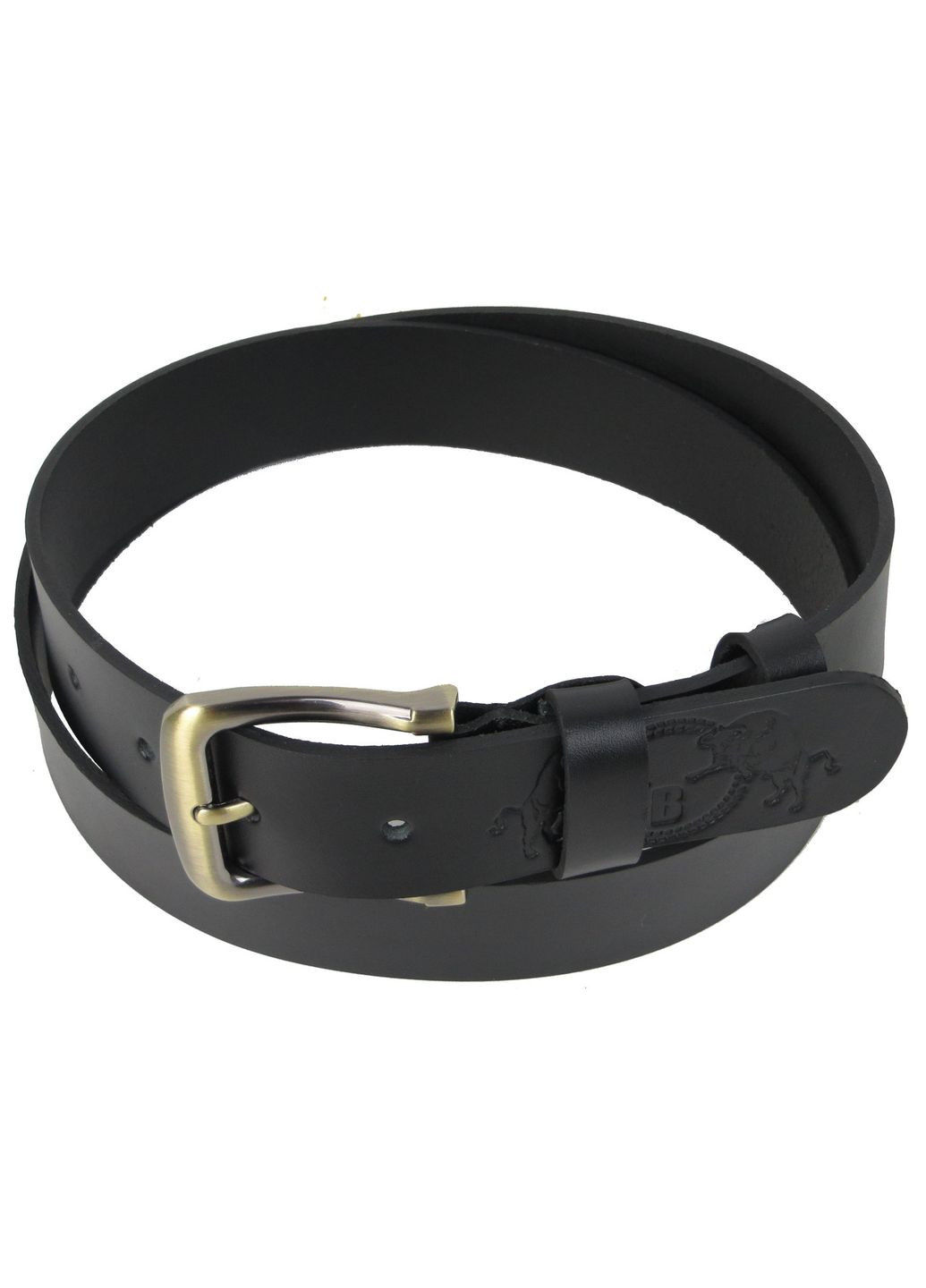 Чоловічий шкіряний ремінь під джинси, Україна чорний 3,8 см Skipper (361157282)