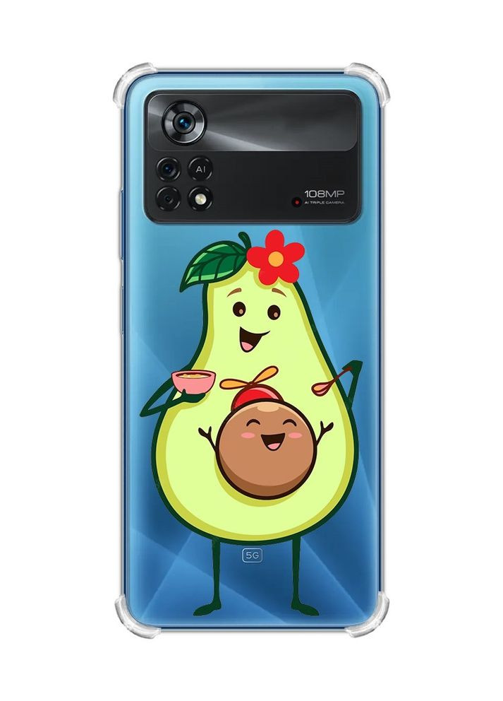 Чехол с утолщёнными углами для Xiaomi Poco X4 Pro 5G:: Малыш Авокадо (принт 309) Creative (360665022)