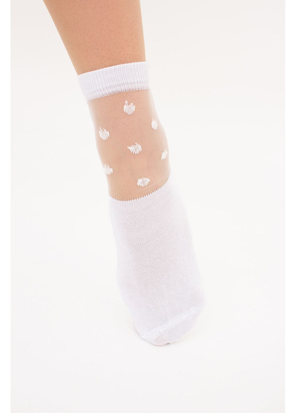 Білі жіночі фантазійні шкарпетки Giulia горошок (351853980)