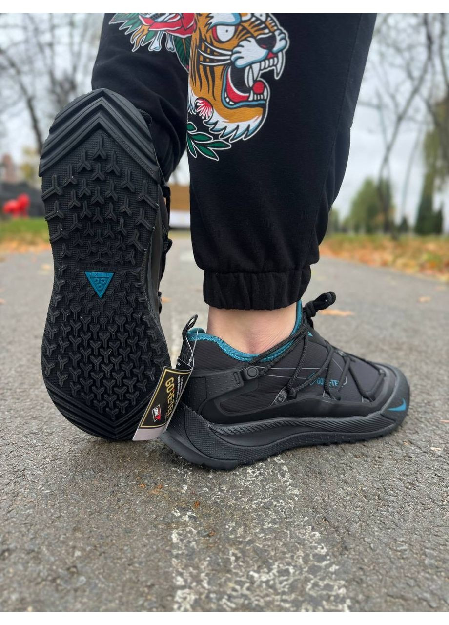 КРОССОВКИ ЖЕНСКИЕ NIKE ACG MOUNTAIN FLY LOW BLACK BLUE GORE-TEX TERMO НАЙК АСЖ МАУНС ФЛАЙ No Brand чёрные демисезоны (367169969)