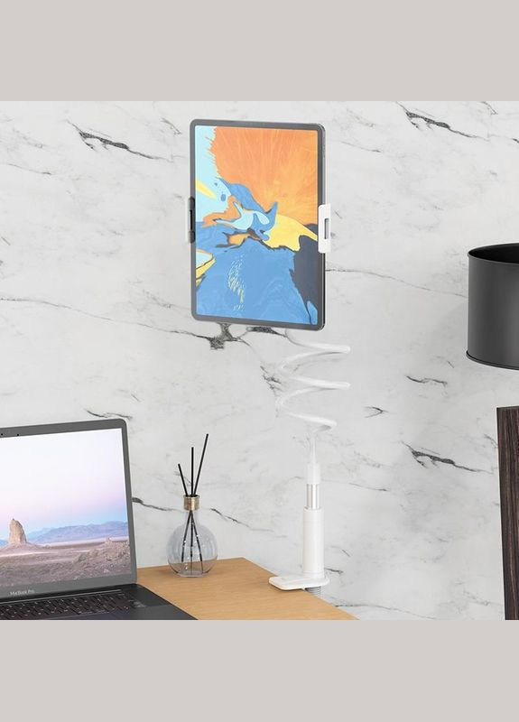 Гибкий держатель для телефона и планшета Balu tablet PC stand Подставка настольная 360° Silver White Hoco (317404411)