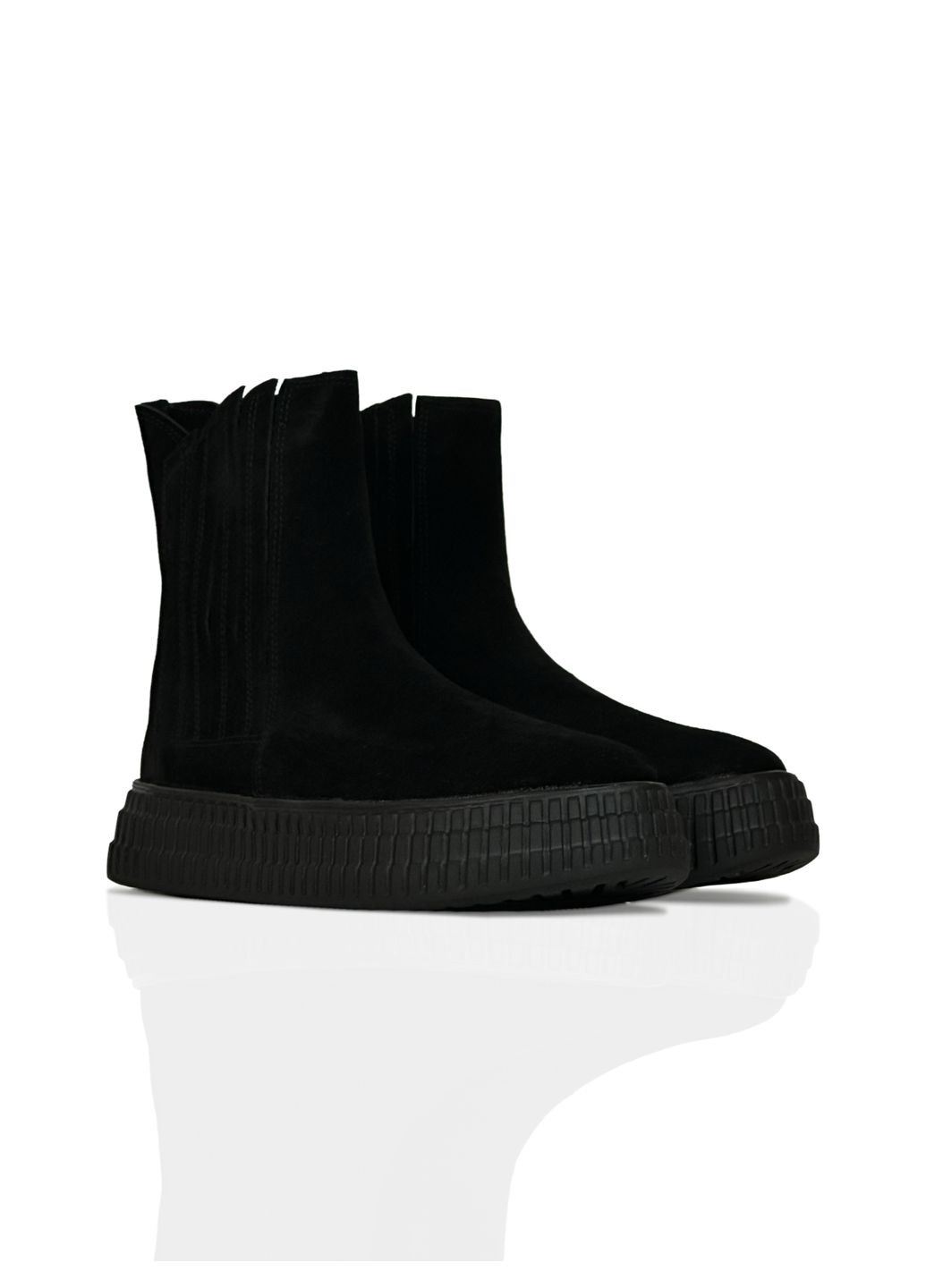 Осенние челси осенние черные из натурального спилка-замши. KASANDRA из натуральной замши