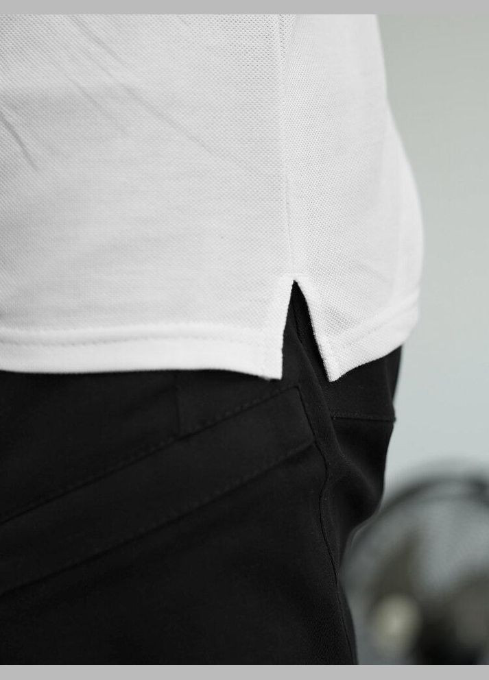 Белая футболка-стильное мужское поло хлопковое белое для мужчин Freedom однотонная