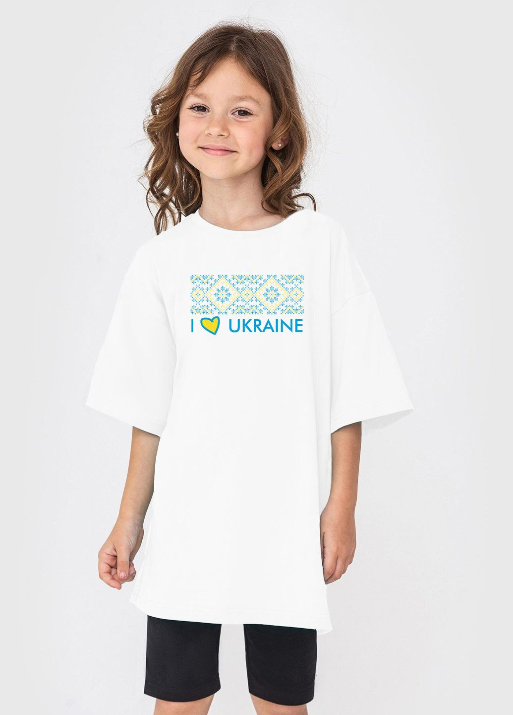 Белая летняя футболка kids "вышиванка" Garne