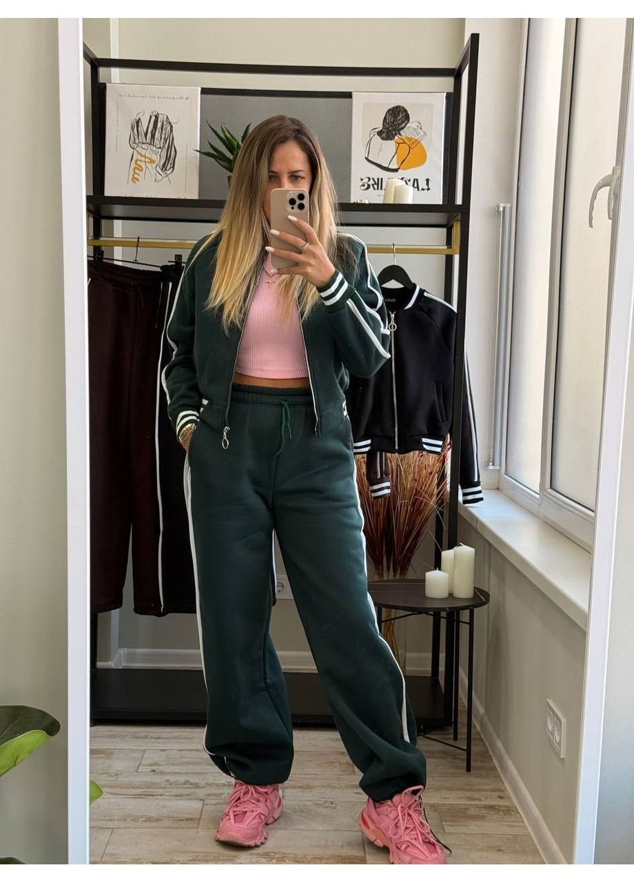 Спортивный костюм (толстовка,брюки), цвет Темно-зеленый Fashion (361668350)