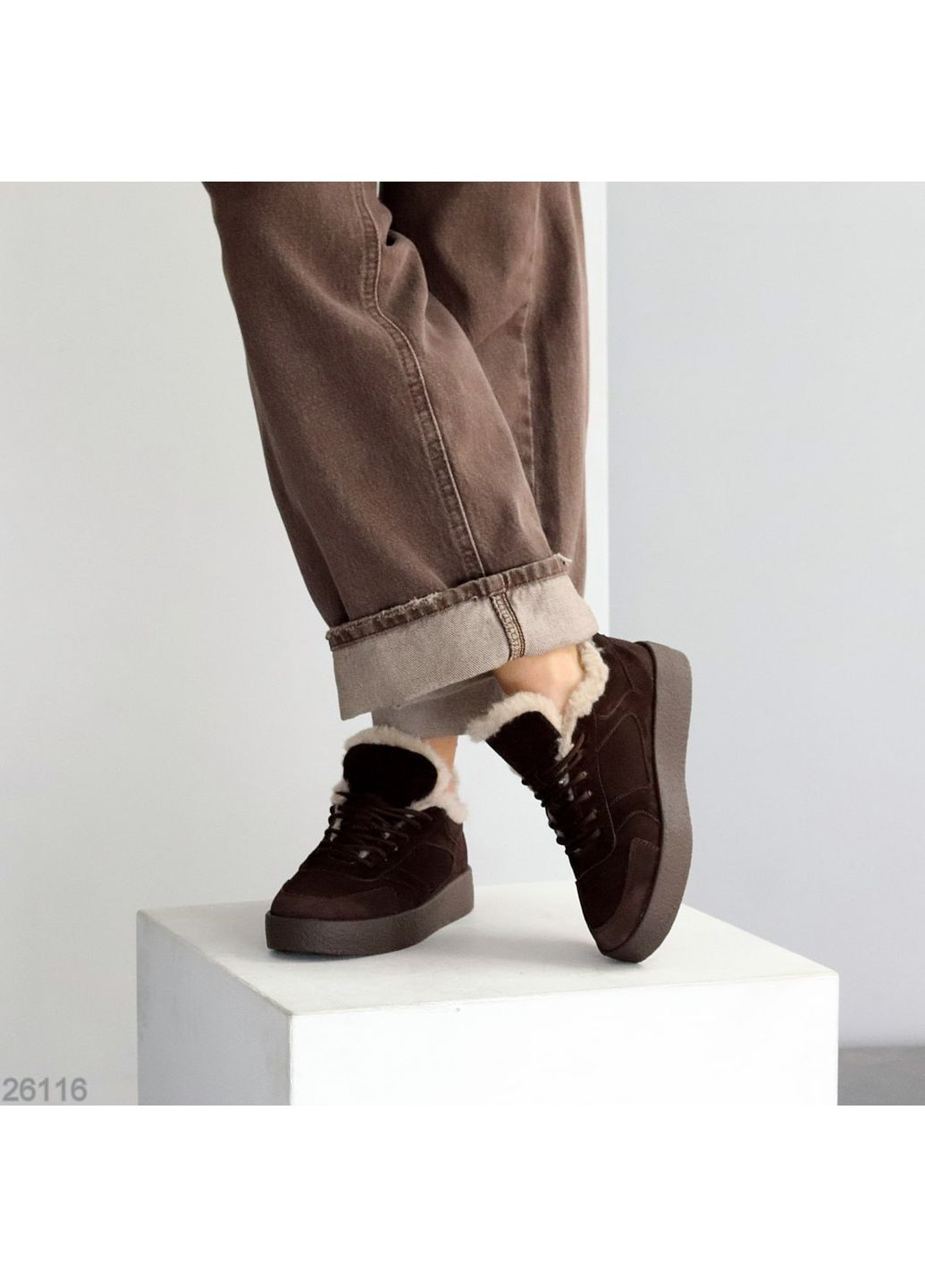 Зимние кроссовки Kamoli No Brand коричневые зима (371830690)