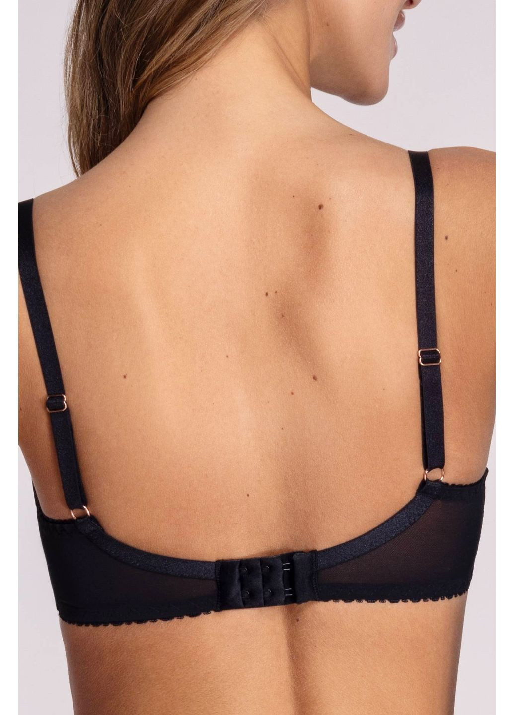 Чёрный бюстгальтер с мягкой чашкой 1396 crystal black Ava кружево