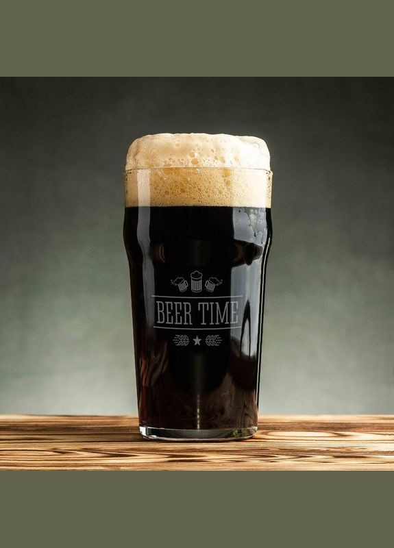 Келих для пива "Beer time" у дерев'яній подарунковій коробці (BD-BP-03) 570 мл BeriDari (268032734)
