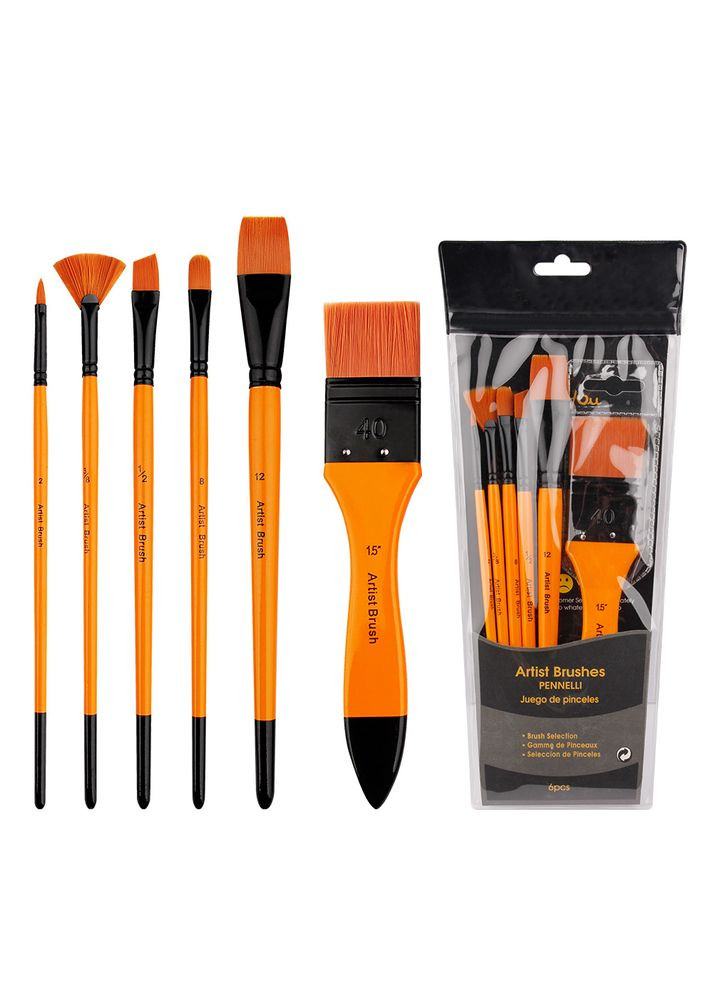 Набір професійних нейлонових пензлів для малювання HB-2281 6 предметів (М1040345) No Brand (350199089)