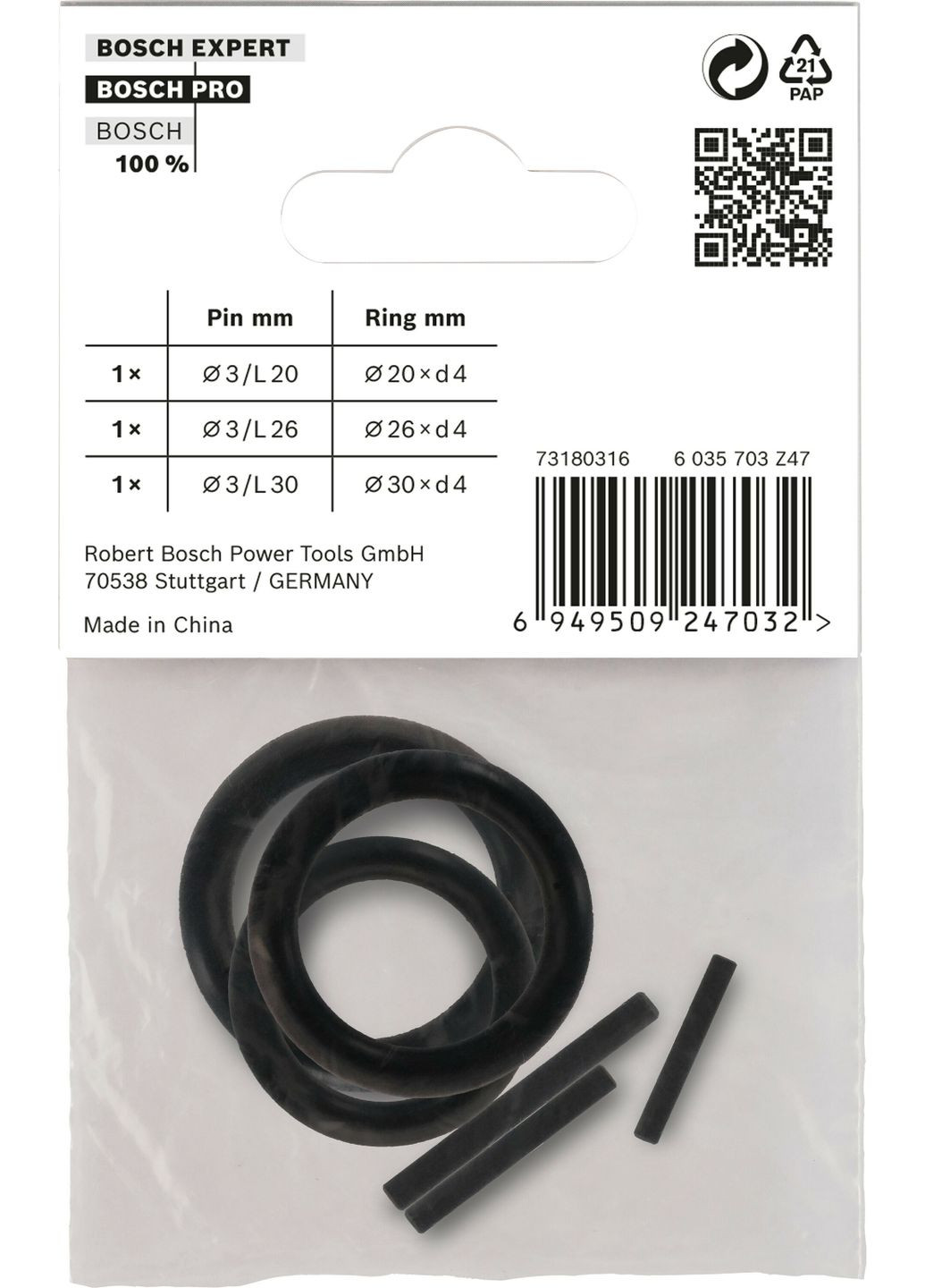 Штифт с кольцом Pro Impact Socket (1/2", 6 шт) для ударных головок (26528) Bosch (364550292)