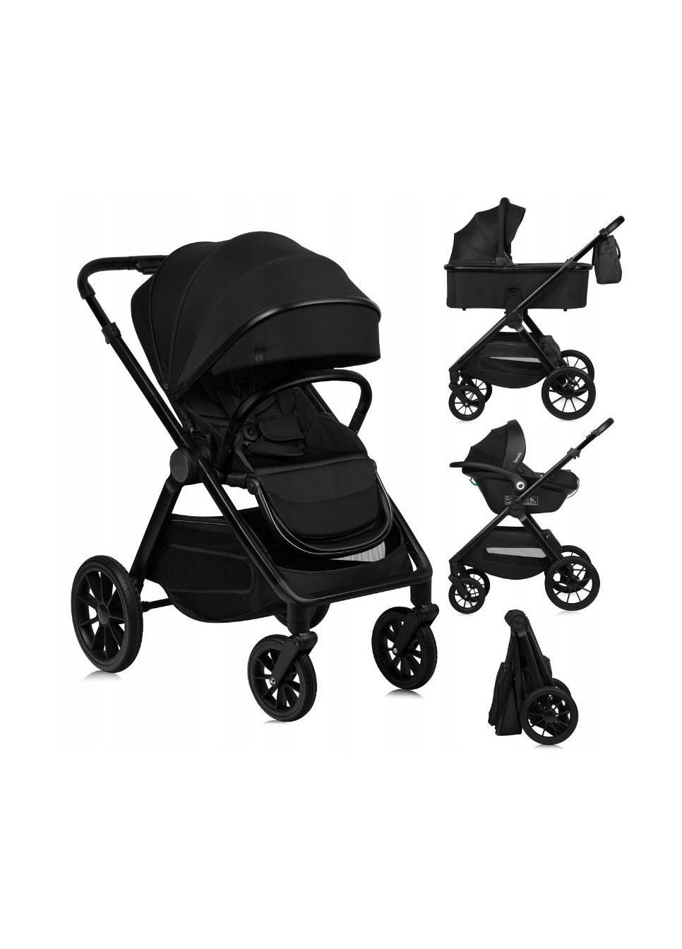 Универсальная коляска 3 в 1 LAYLA 3IN1 BLACK ONYX Lionelo (336383173)