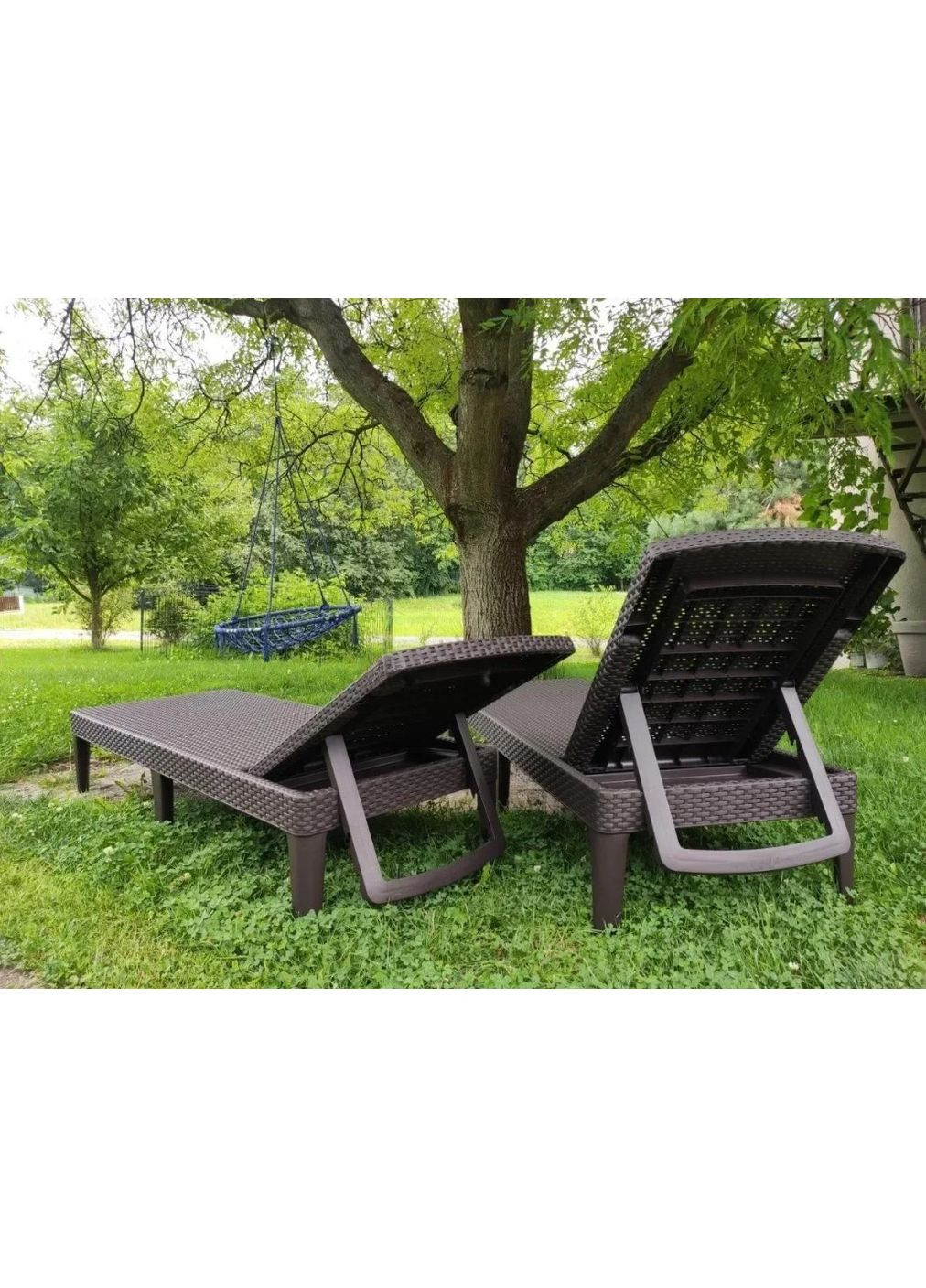 Шезлонг пластиковий Keter Jaipur коричневий для відпочинку на вулиці лежак для дачі ProDobro (367267078)