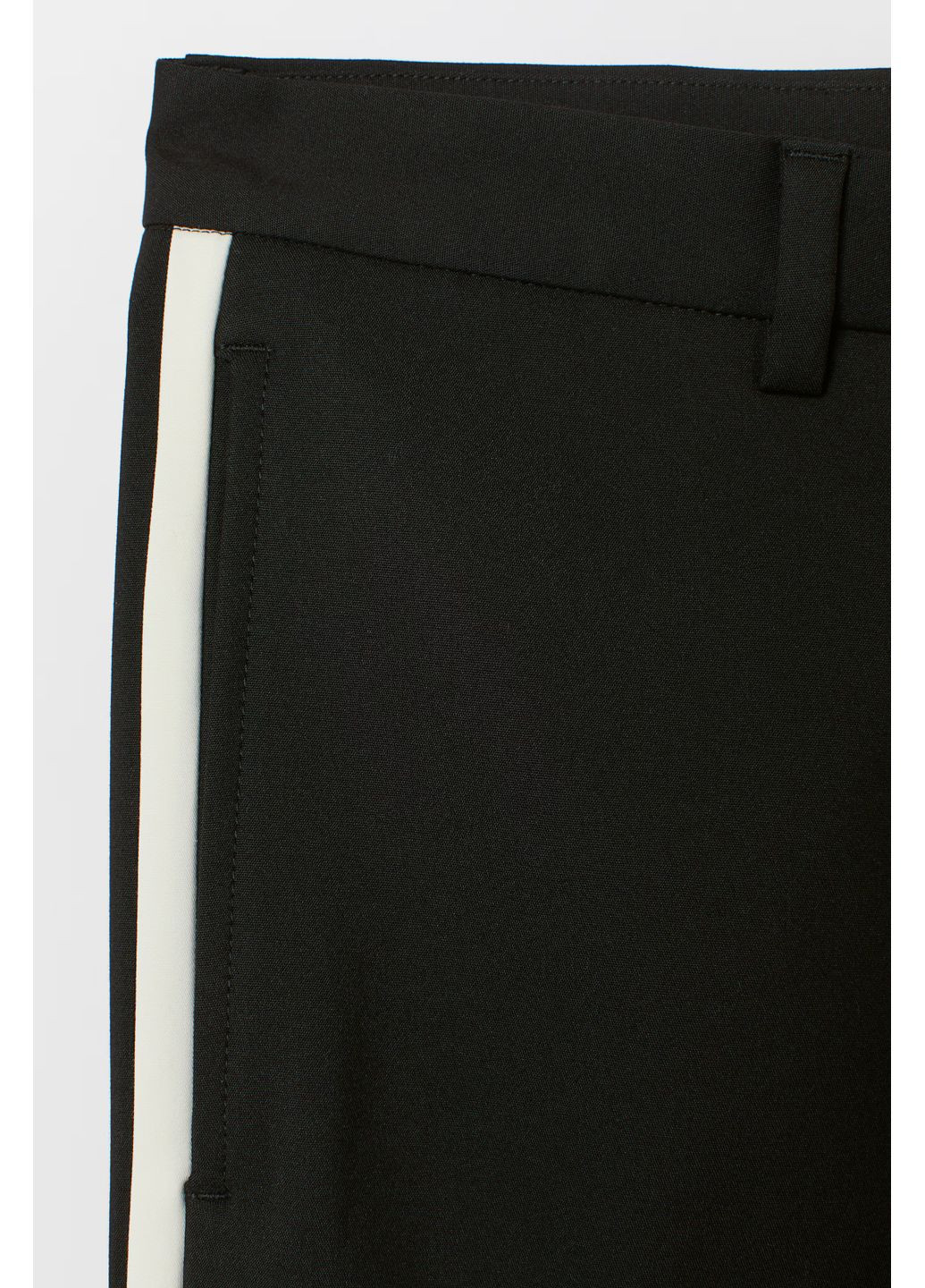 Костюмні чоловічі штани з еластичної чорної бавовняної тканини 30 H&M (367431942)