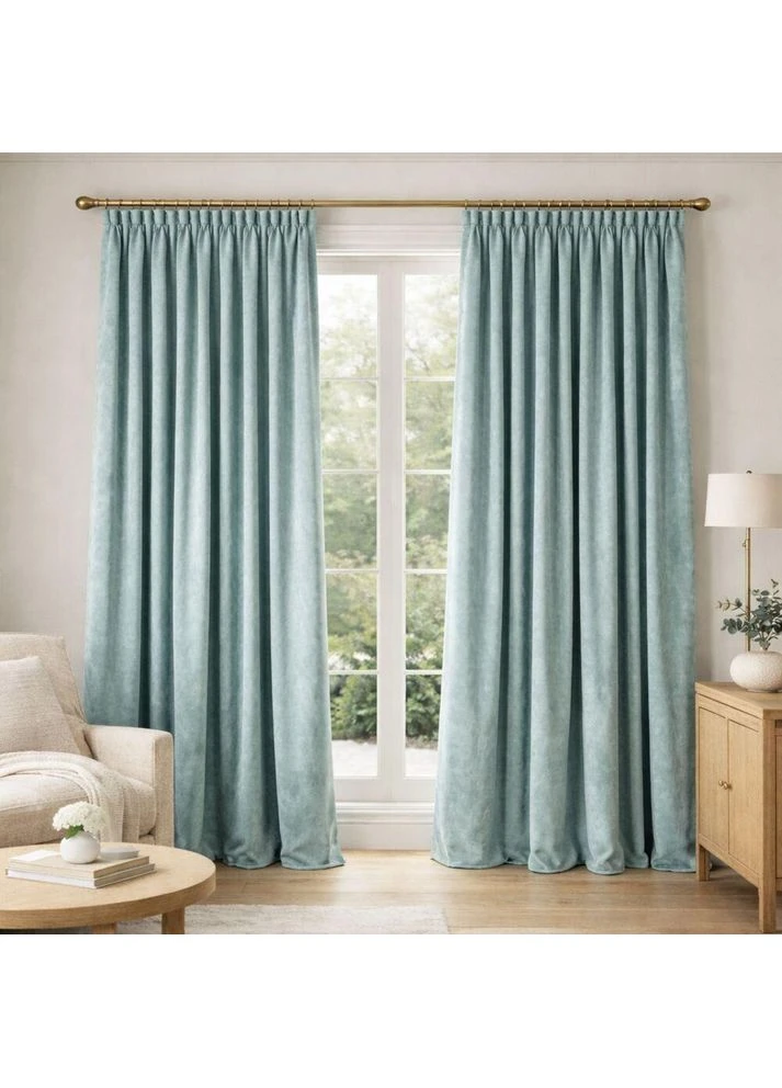 Комплект штор 2 шт 150х260 см, Soft Velvet Lux шторы, гардины, портьеры на штоной тесьме V-26 ментол IDEIA (391255325)