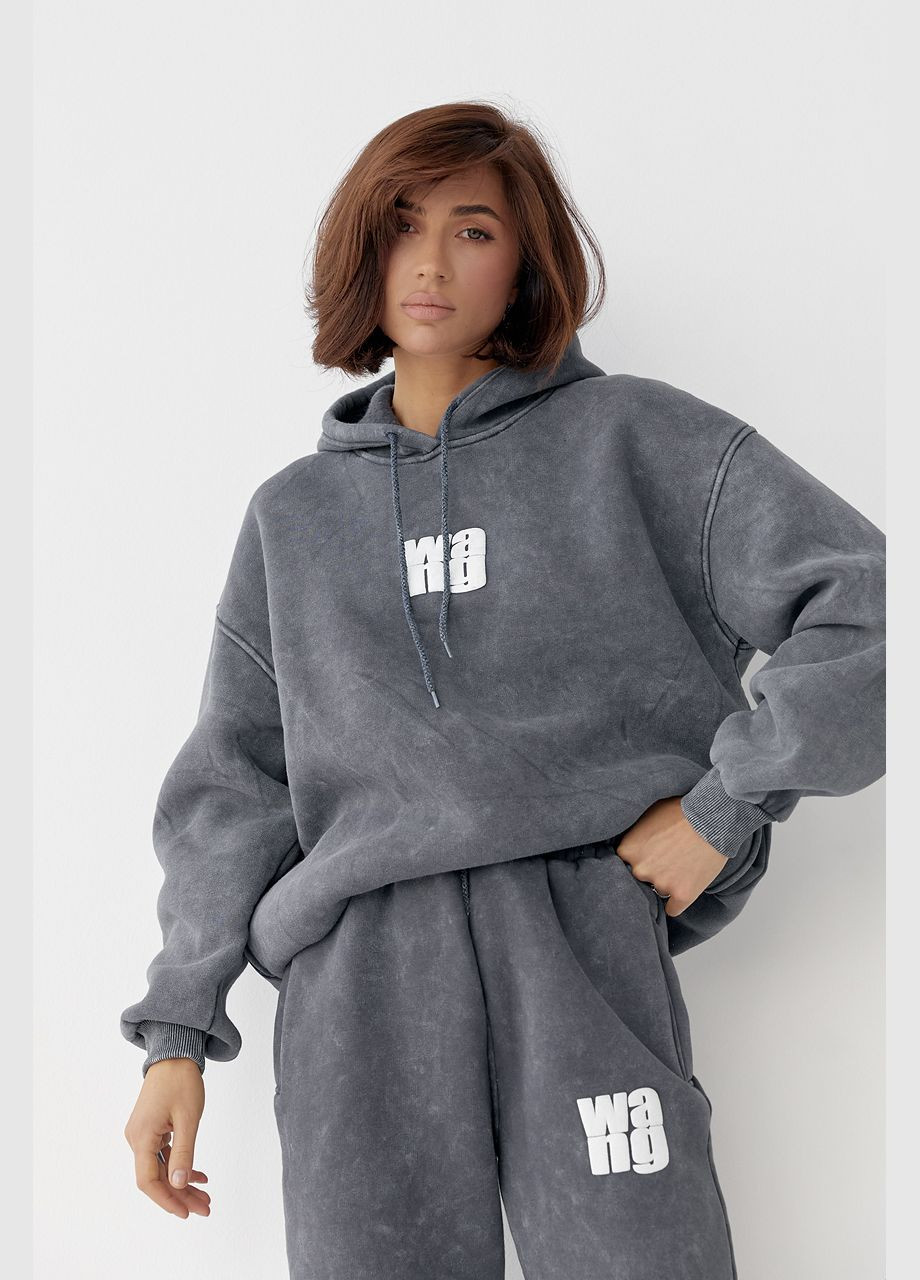 Теплый спортивный костюм женский с капюшоном в технике тай-дай Liton (296909138)