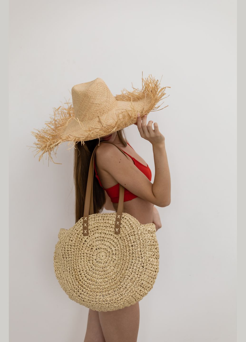 Женская летняя плетеная круглая сумка Шоппер No Brand (293510673)