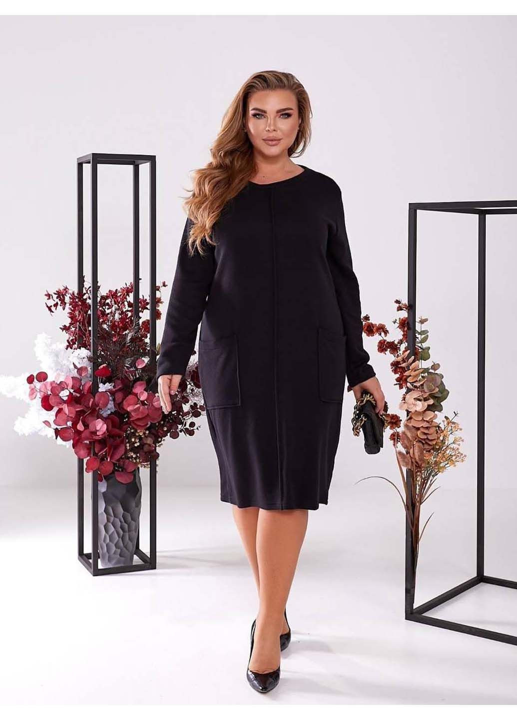 Чорна кежуал сукня Sofia з абстрактним візерунком