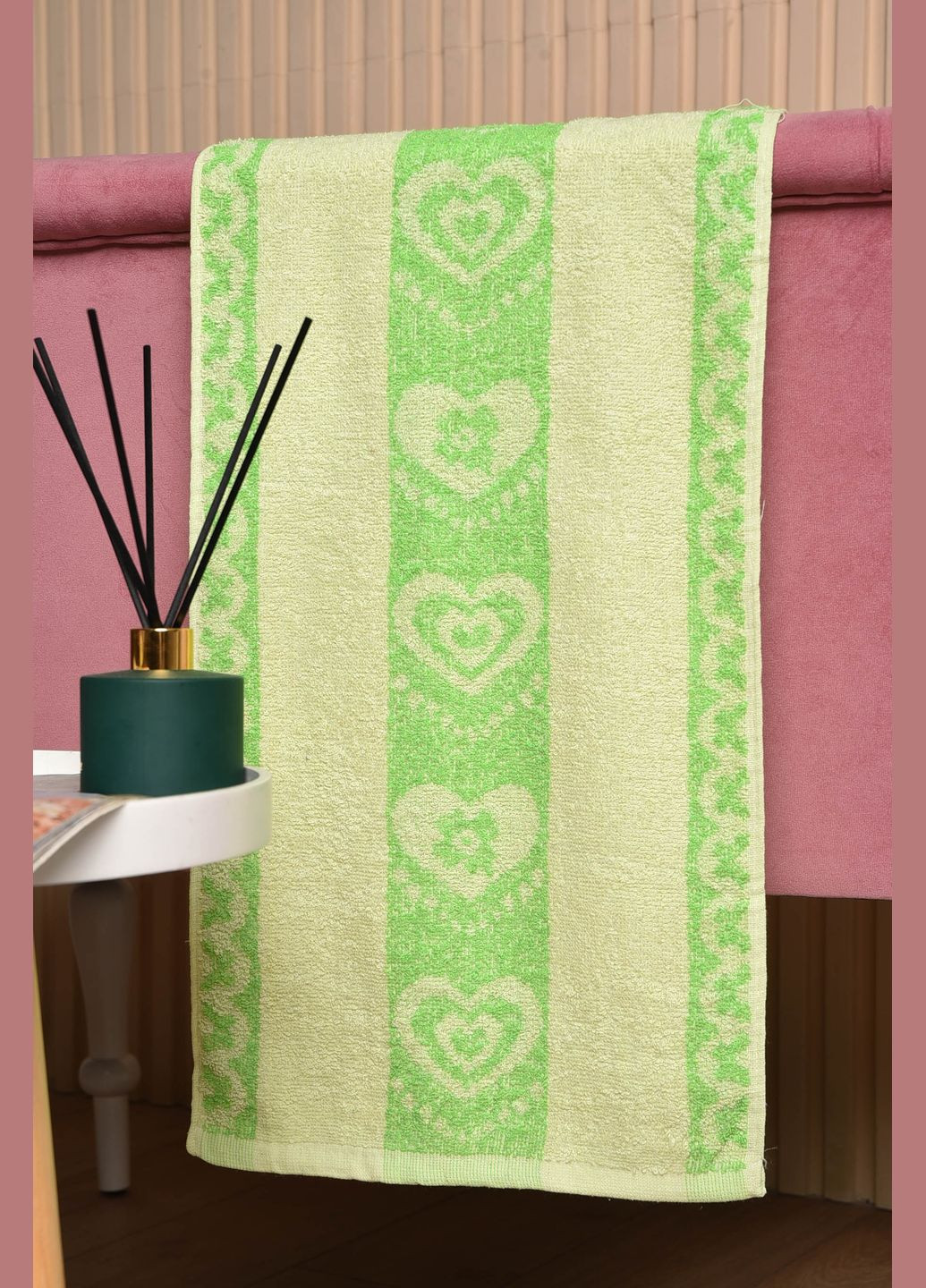 Let's Shop полотенце кухонное махровое зеленого цвета однотонный зеленый производство - Турция