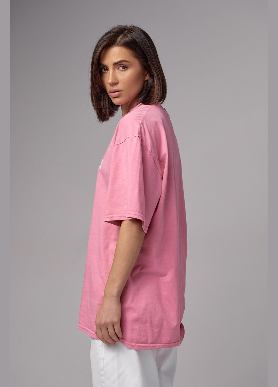 Розовая летняя футболка tie-dye с принтом nirvana - розовый Lurex