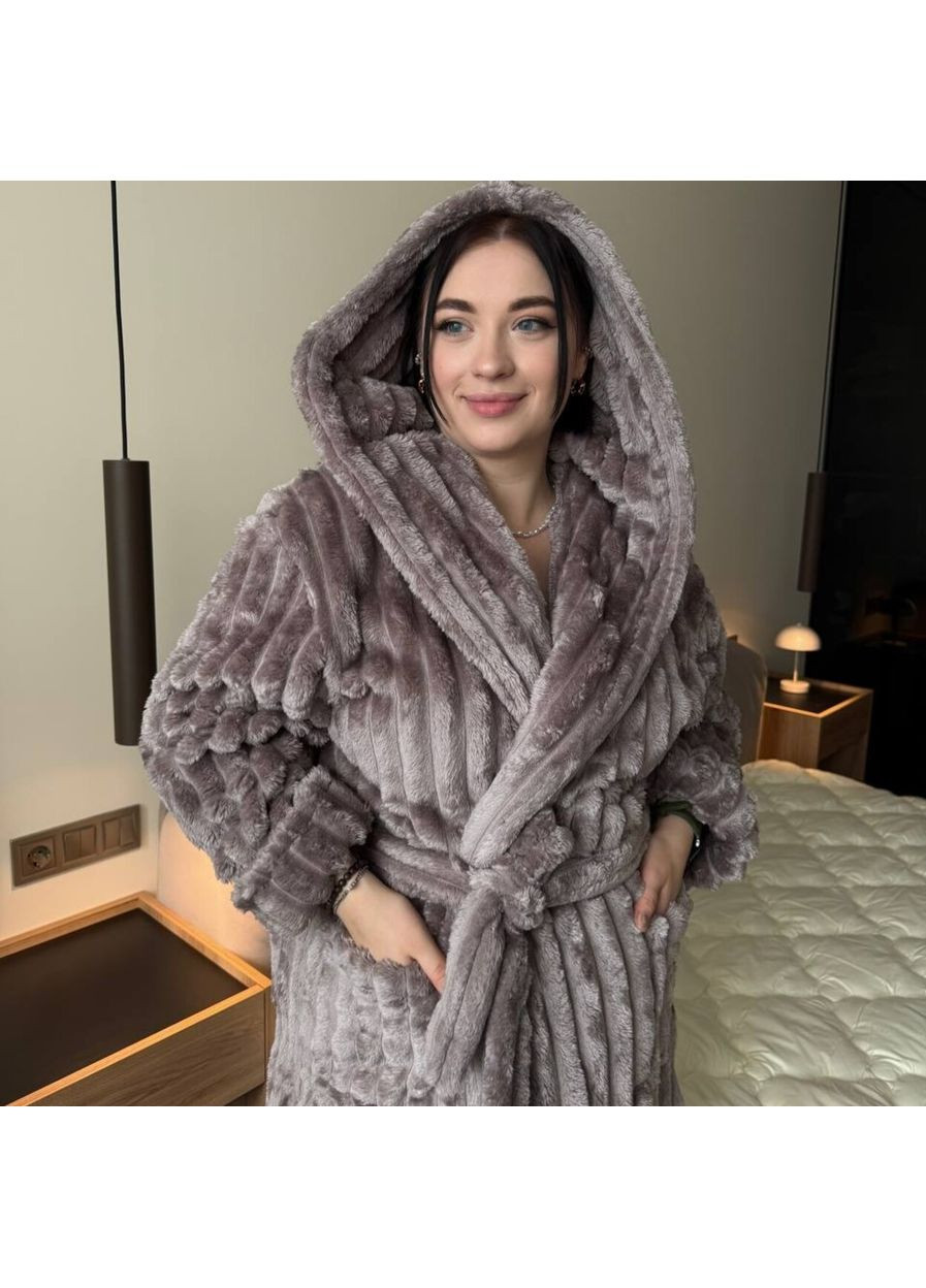 Халат унисекс Шарпей плюшевый 50-52 р бледно-серый HS8 Ananasko (360407008)