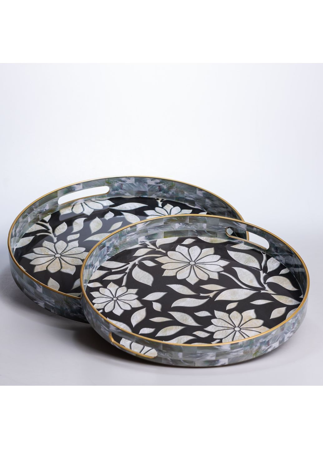 Набір підносів декоративних Pearl пластикових 2 шт. HP-HK-15 No Brand (370606980)