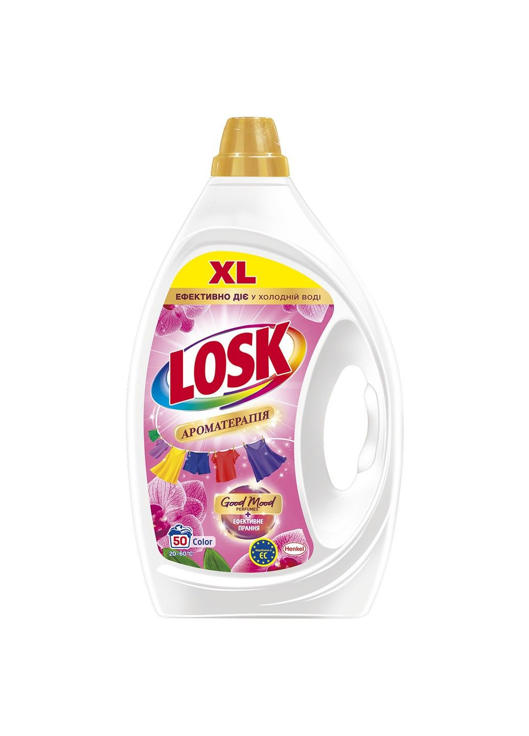Гель для прання Ароматерапія Color Ефірні масла та аромат Малазійської квітки 50 циклів прання 2.25 л Losk (293343682)