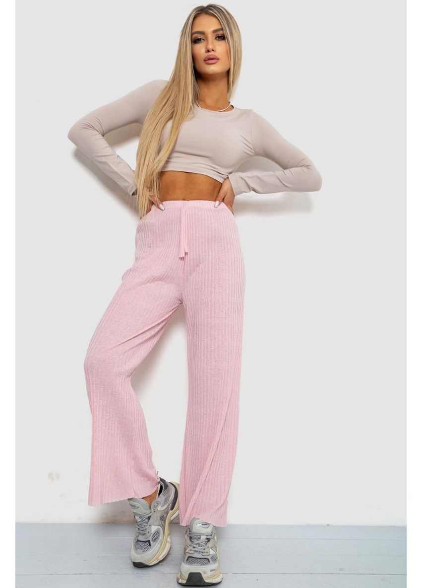 Штани жіночі в рубчик, колір пудровий, 238R57853 Ager (315317190)