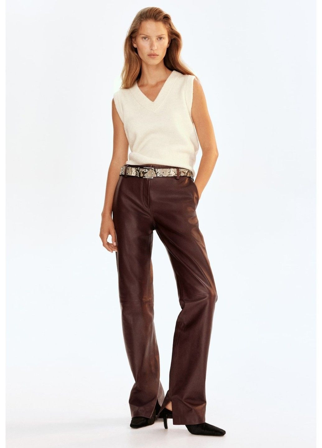 Женский вязаный жилет Н&М (58648) XS Молочный H&M (366144627)