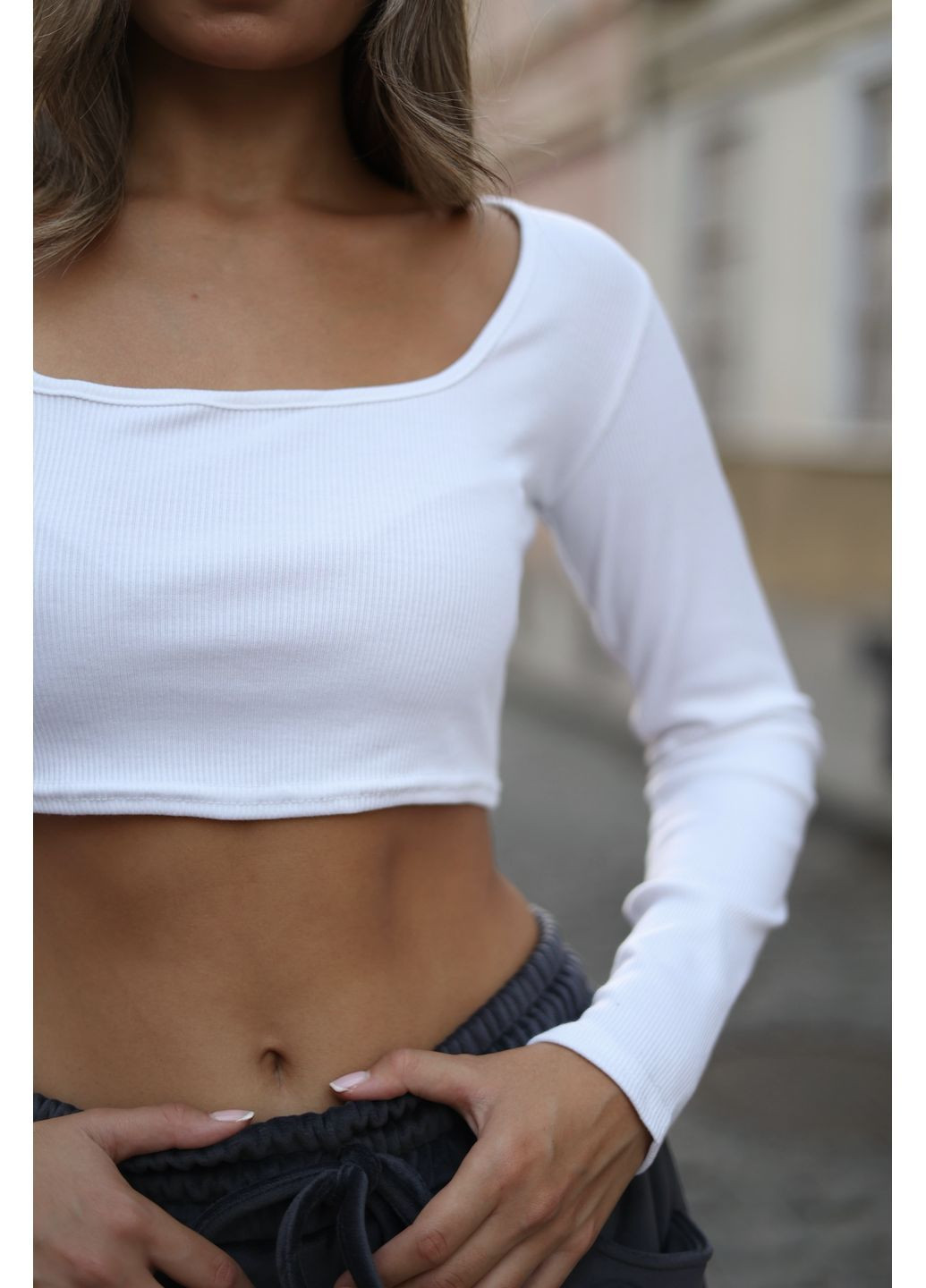 Базовый кроп-топ из рубчика Vakko (368539408)