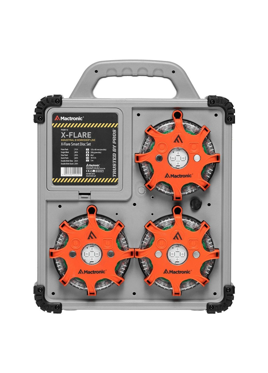 Комплект ліхтарів професійних X-Flare (30 Lm) Red/Blue/Amber Recharg 12/220V (PSD0112) Mactronic (301221404)