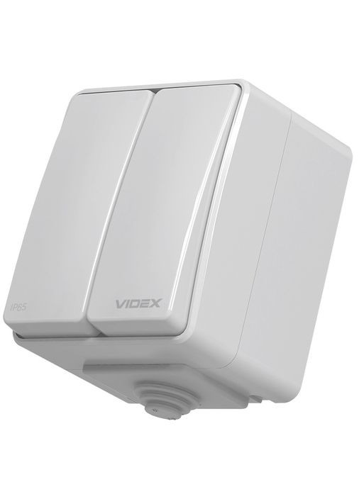 Защищенный наружный выключатель 2клавишный BINERA IP65 VF-BNW12-G Videx (282313067)